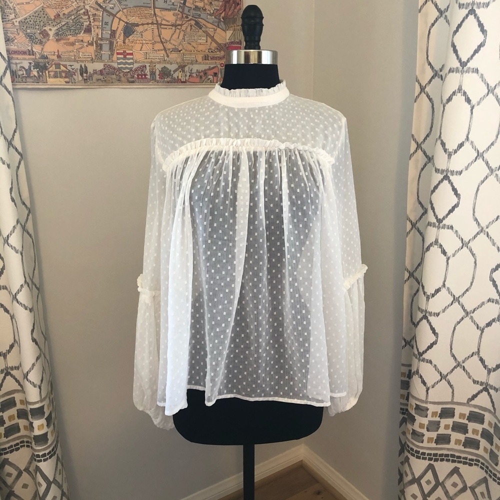 Sheer White Top—size 12